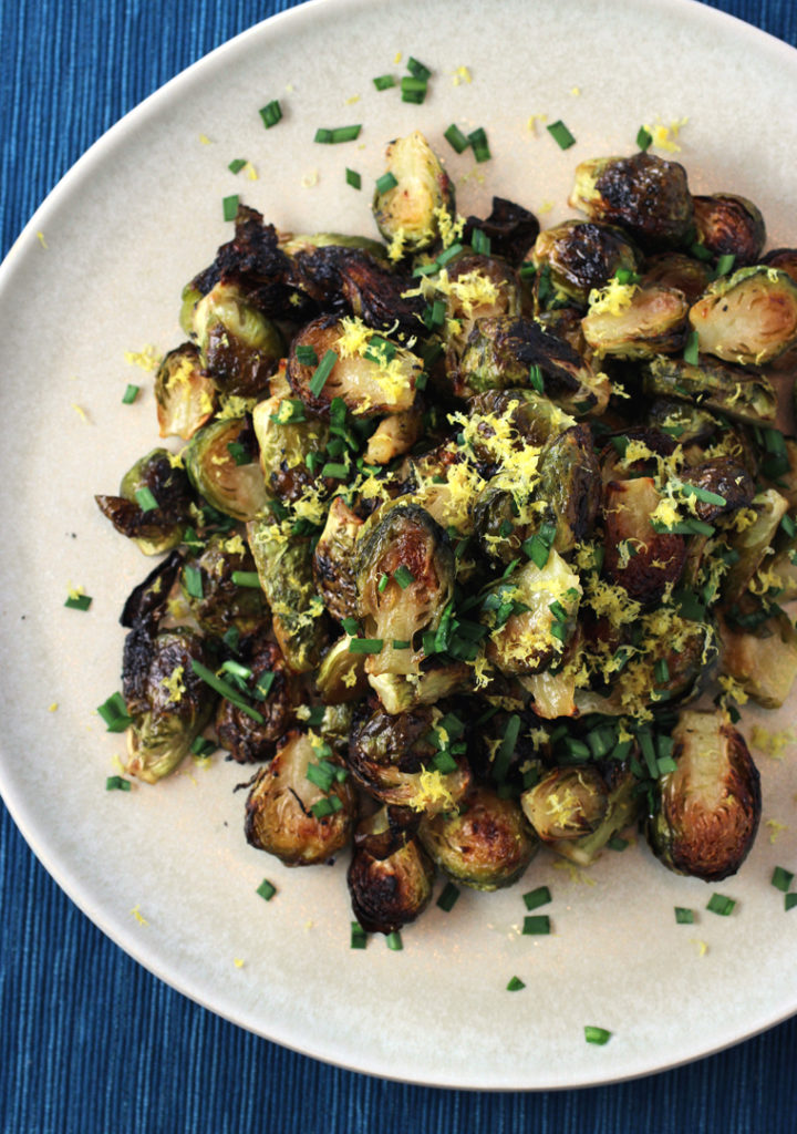 A hot oven and a rub of shio koji all over the leaves gives these Brussels sprouts extra flavor and crispiness.