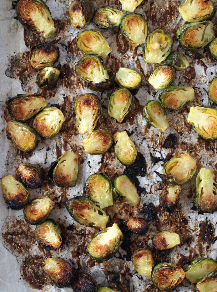 The sprouts right out of the oven.