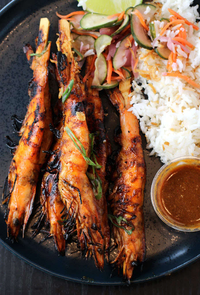 Shrimp sate from Warung Siska.