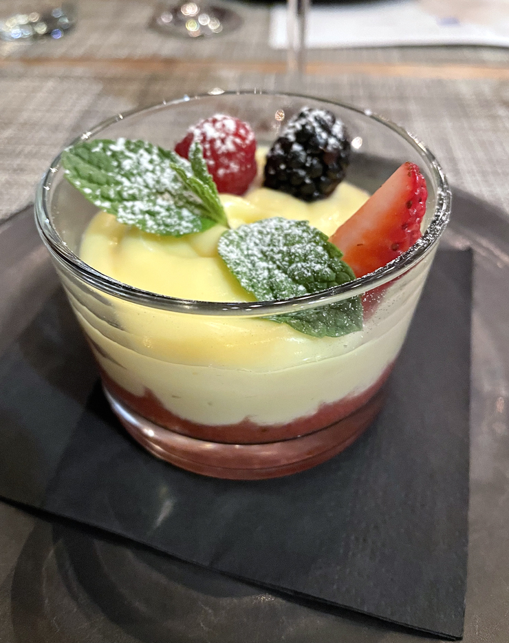 Mascarpone mousse with berries.
