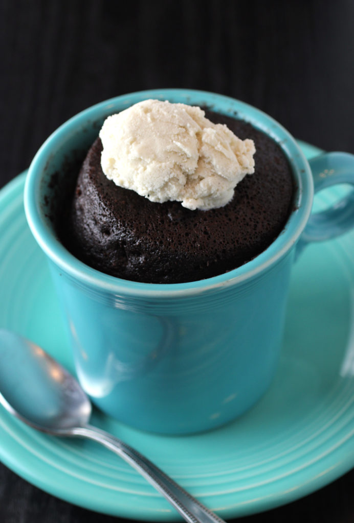 A from-scratch chocolate cake that's gluten-free, paleo, and ready in about 2 minutes.