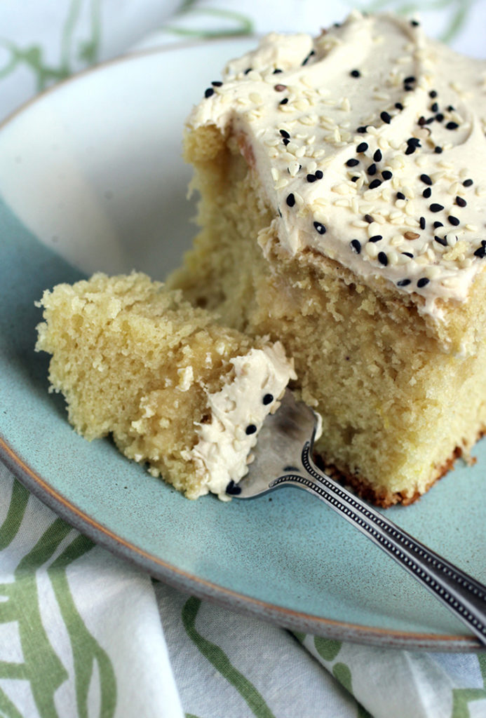 Luscious tahini goes into both the batter and buttercream in this delectable one-pan cake.