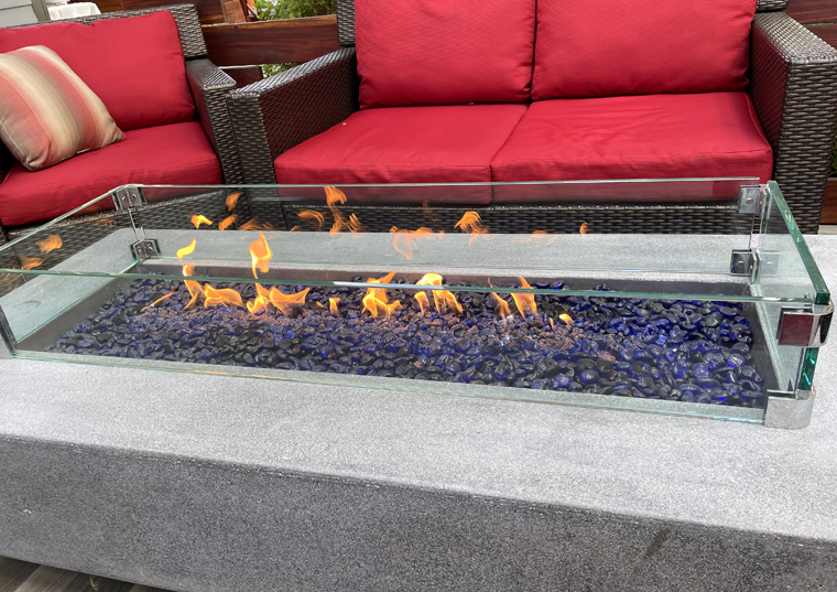 The fire pit keeps things warm and cozy.