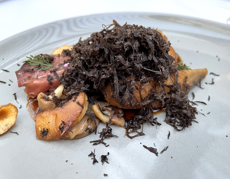 For a supplement, the squab can be finished with shaved black truffle.