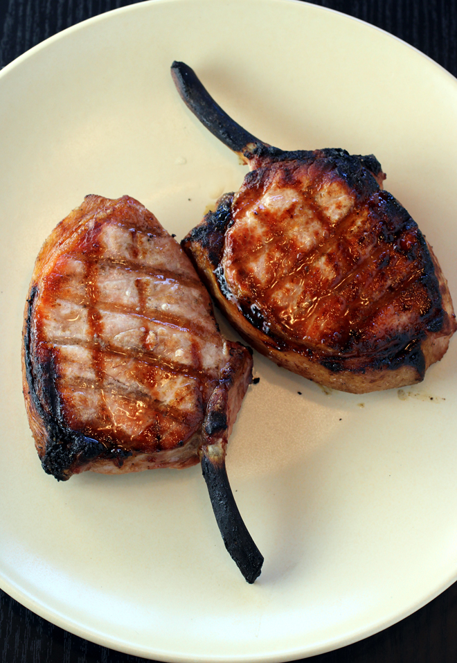 The Llano Seco pork chops we grilled at home. 