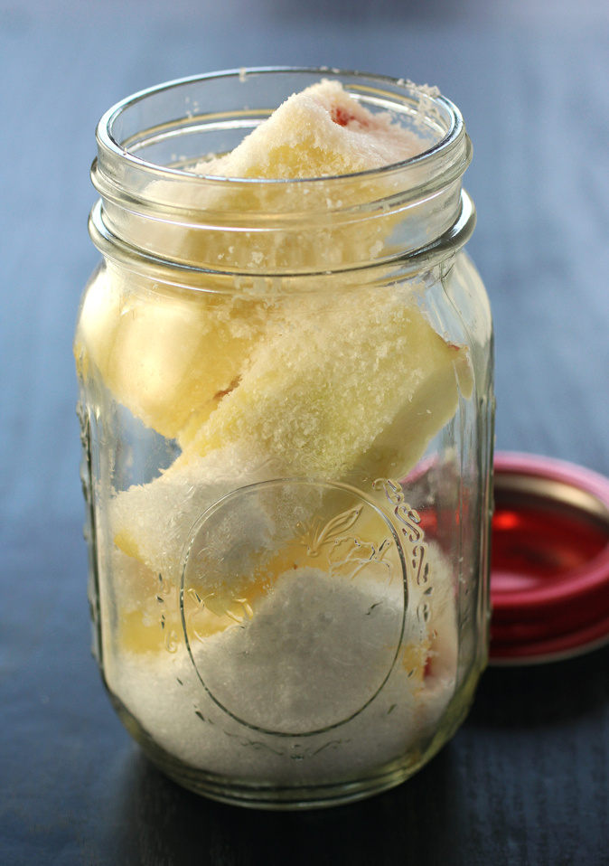 All it takes is salt -- and time -- to make preserved apple cores.