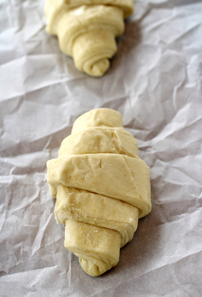 The croissants before baking.