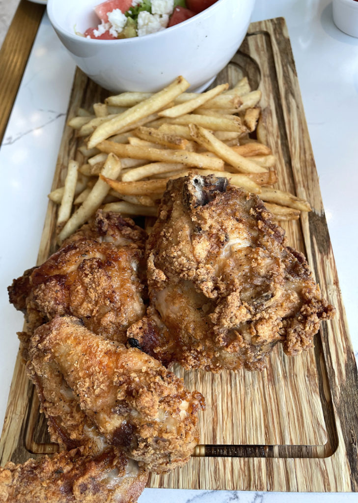 Fried chicken at Wild Onion in the Hotel Citrine in Palo Alto.