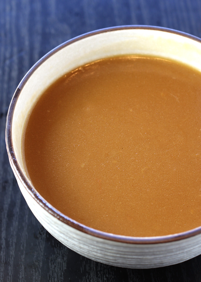The glaze/sauce that gets simmered on the stove.