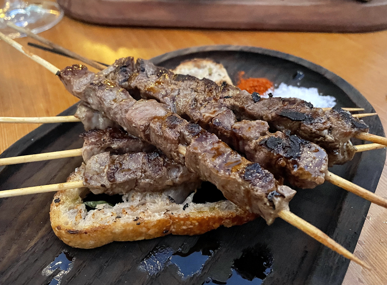 Eataly Los Angeles - One of Terra's signature dishes: arrosticini! Meaning  'speared things' in Italian, these grilled skewers feature high-quality  meats like Angus beef from @CreekstoneFarms, locally farmed Jidori chicken,  and mutton