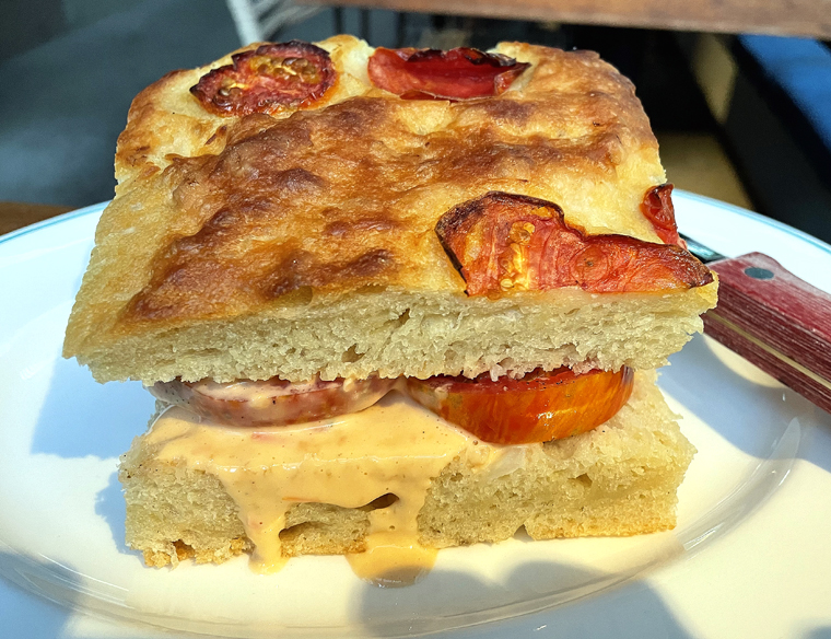 The "Knife and Fork Tomato Sandwich.''