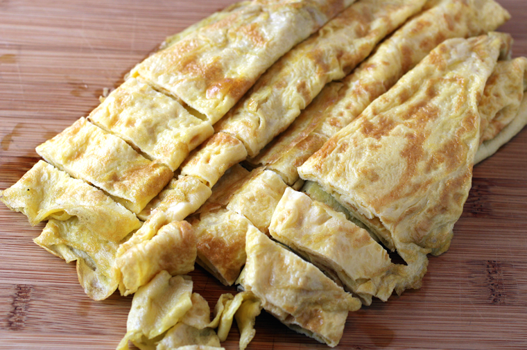 The rolled omelets.
