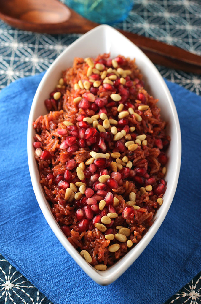 Presto chango -- basmati rice goes from white to deep fuchsia in this pilaf recipe.
