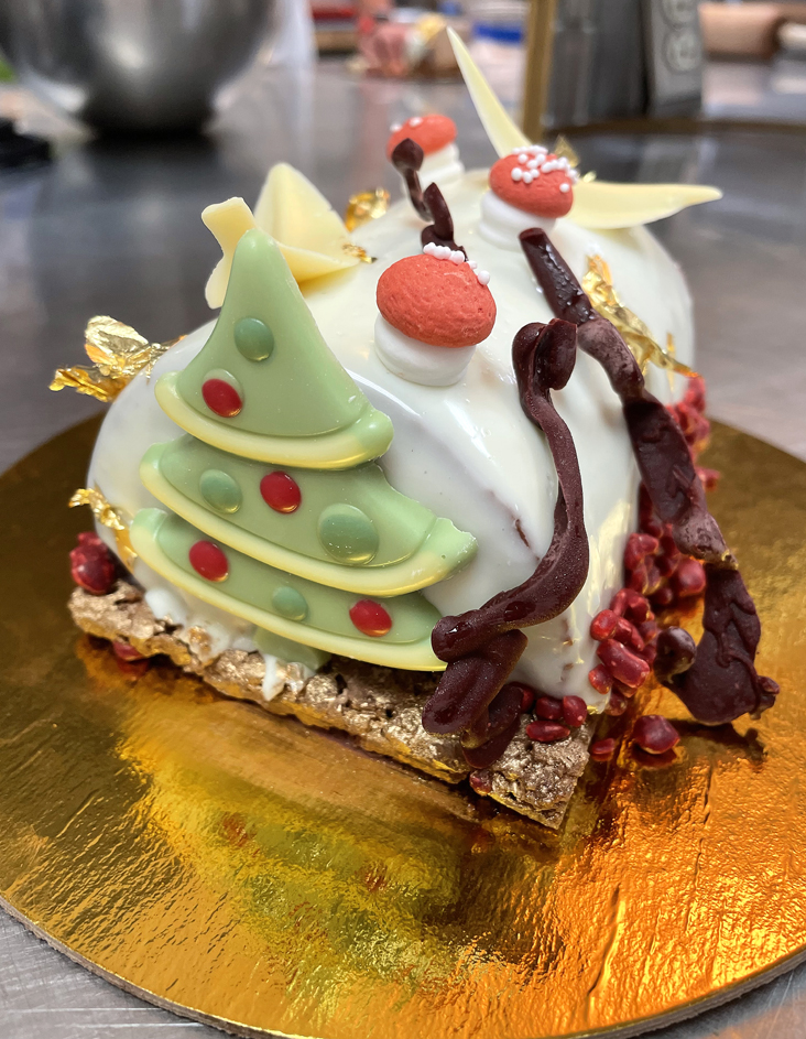 The final fanciful buche de Noel that he decorated with me.