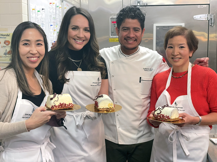 Cookbook author Anita Chu, former KRON reporter Christina Tetreault, Chef Guillermo, and yours truly.