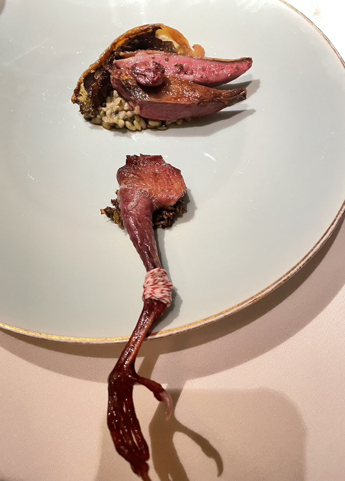 The remarkable squab presentation.