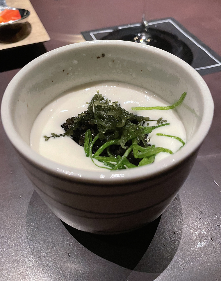 Steamed egg custard with a load of caviar.