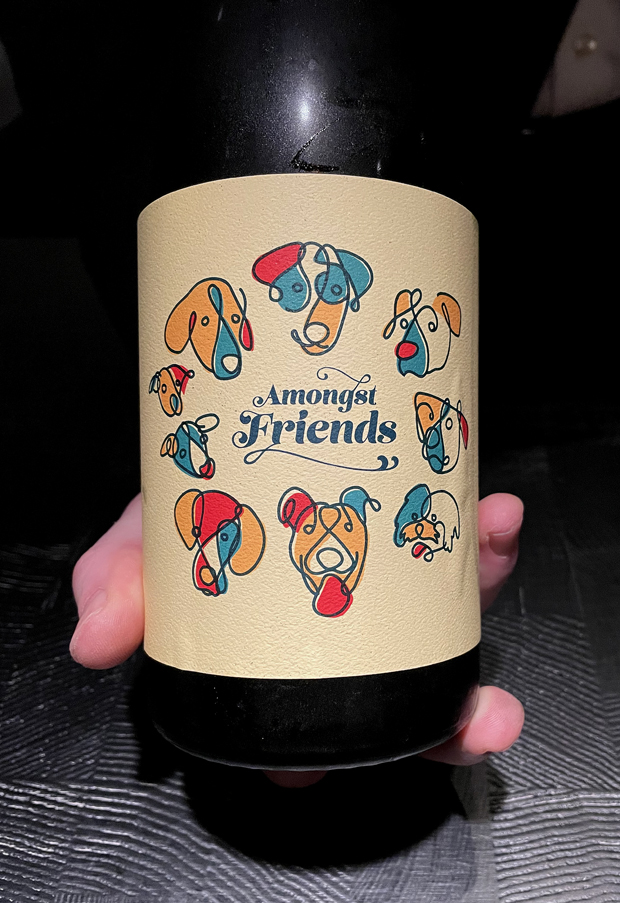 The playful label on the cherry ale.