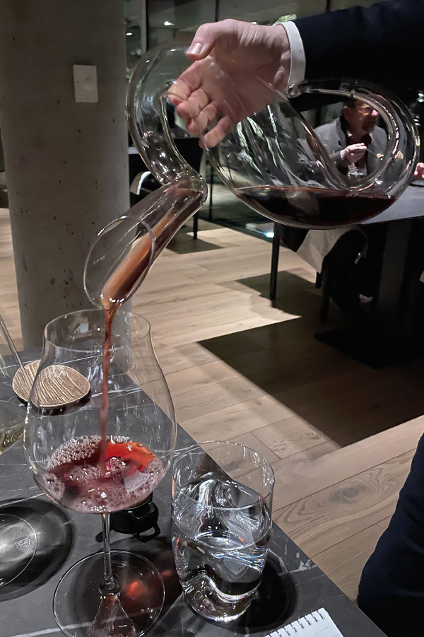 The Barolo poured tableside.