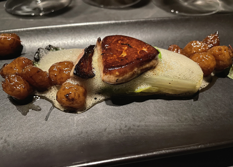 Sunchokes, lettuce and foie gras.