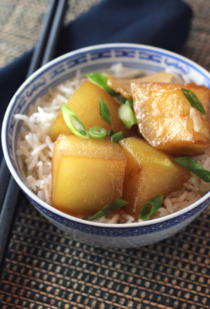 Juicy, cucumber-like chunks of winter melon get braised gently in this easy dish.