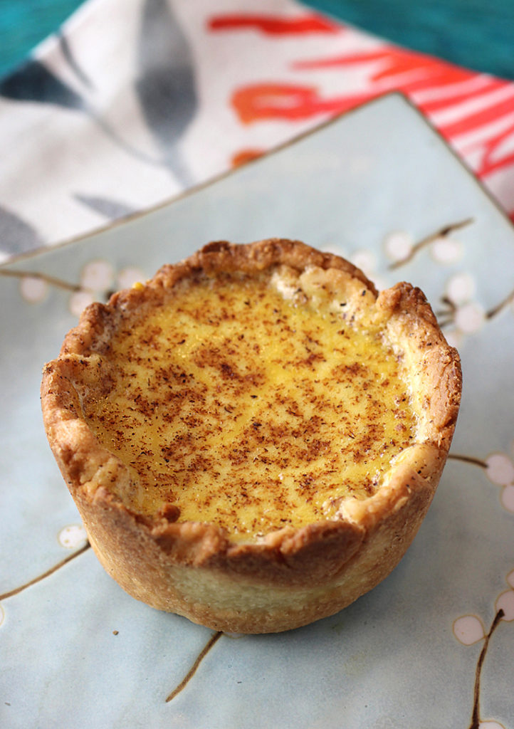 Creamy custard redolent of vanilla and nutmeg fill this little custard tart to enjoy all on your own.