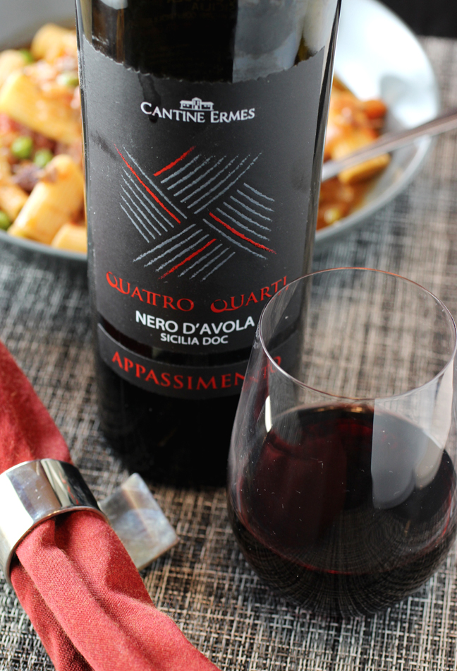 A perfect Italian wine to both use in the dish and to enjoy a glass of with the pasta.
