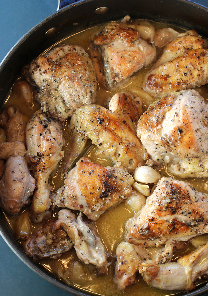 A one-pan chicken dish.
