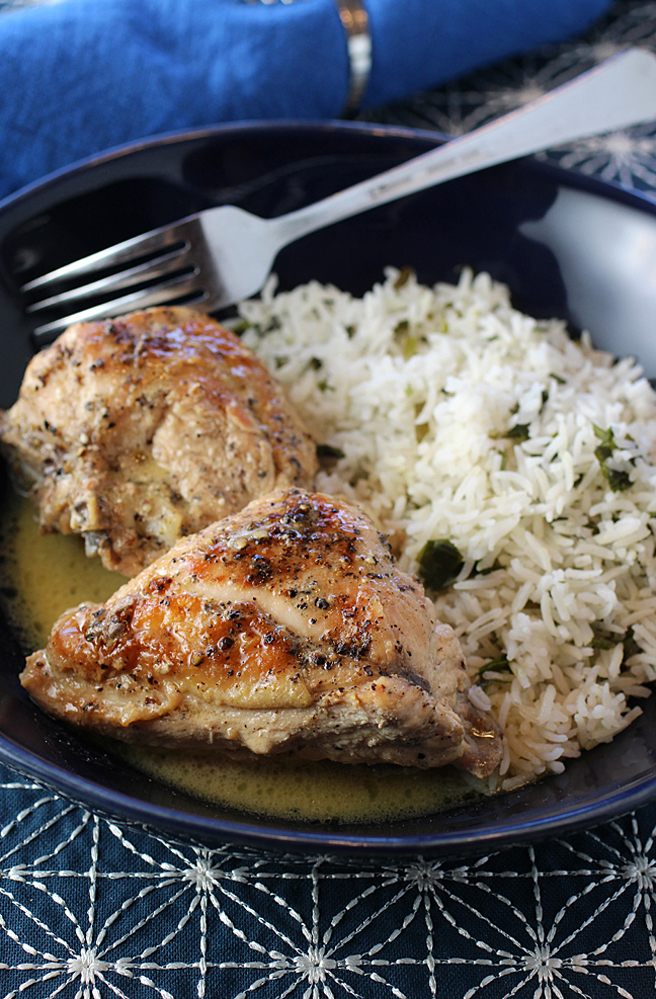 Juicy, tender chicken in a most delicious sauce.