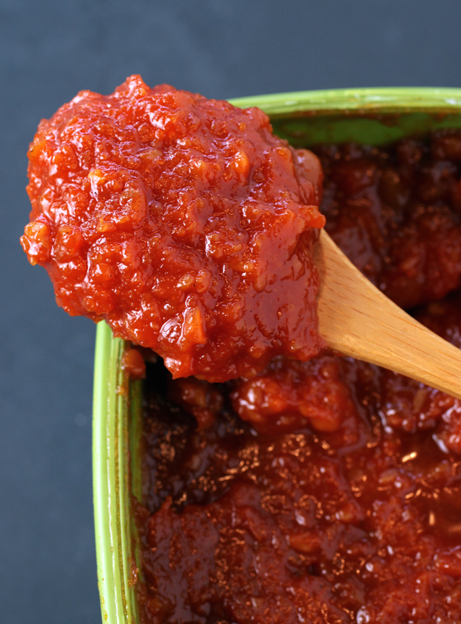 Korean gochujang. You want the mild one for this recipe.