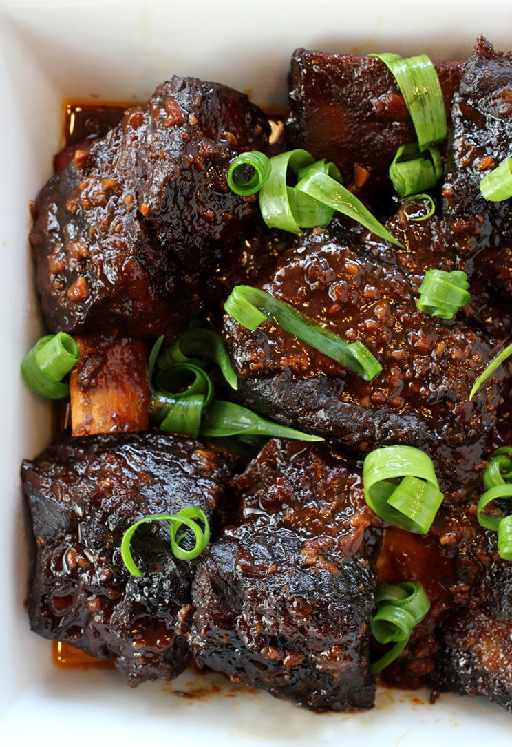 English-cut beef ribs go Korean-style in this easy recipe in which your oven does all the work.