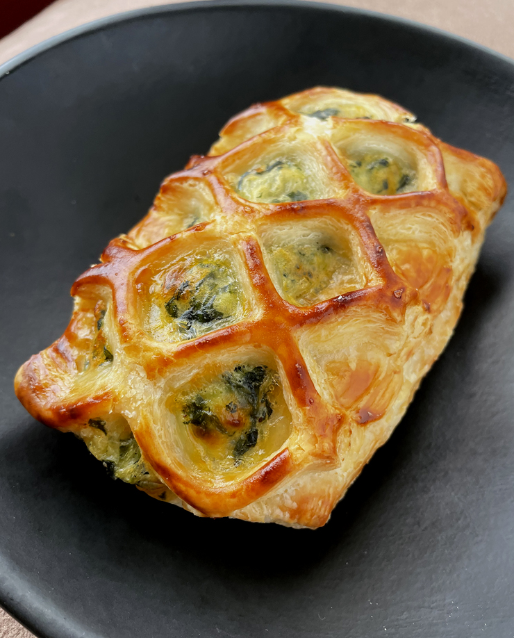 Spinach and feta croissant.