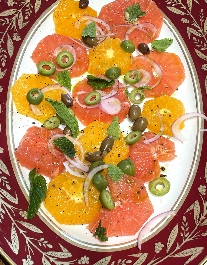 Citrus and olive salad.