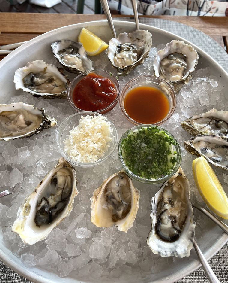 A selection of that day's oysters.