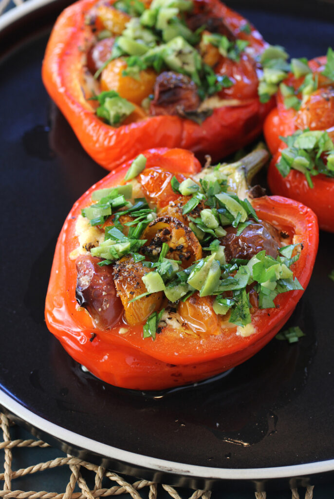 Not the usual cheese, rice or ground beef, but tofu gets stuffed into these peppers.
