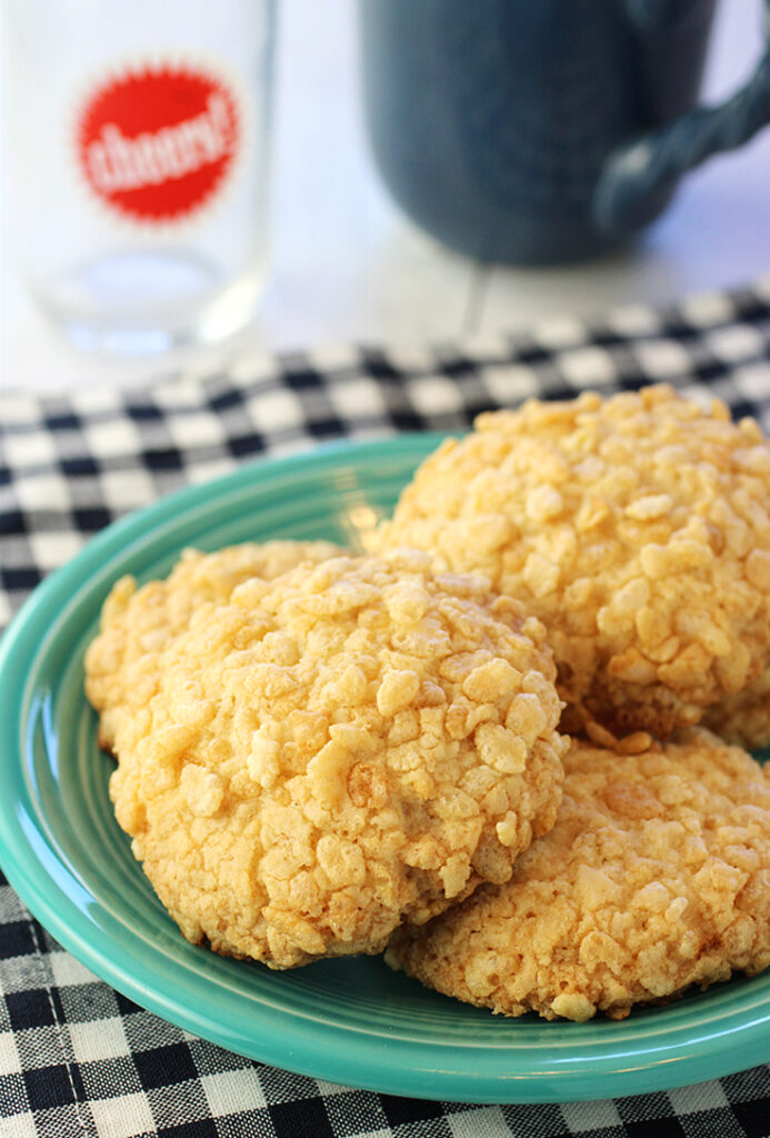 Rice Krispies and rice flour make these cookies crisp as can be and light as a feather.