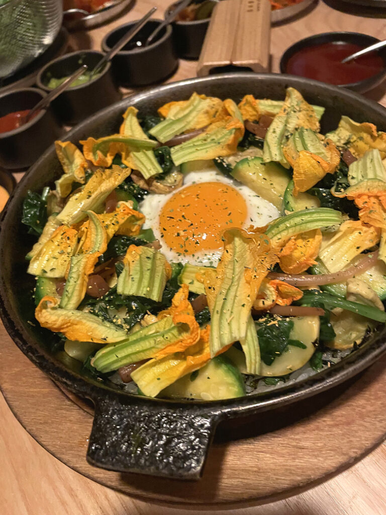 Summer squash bibimbap at San Ho Won.