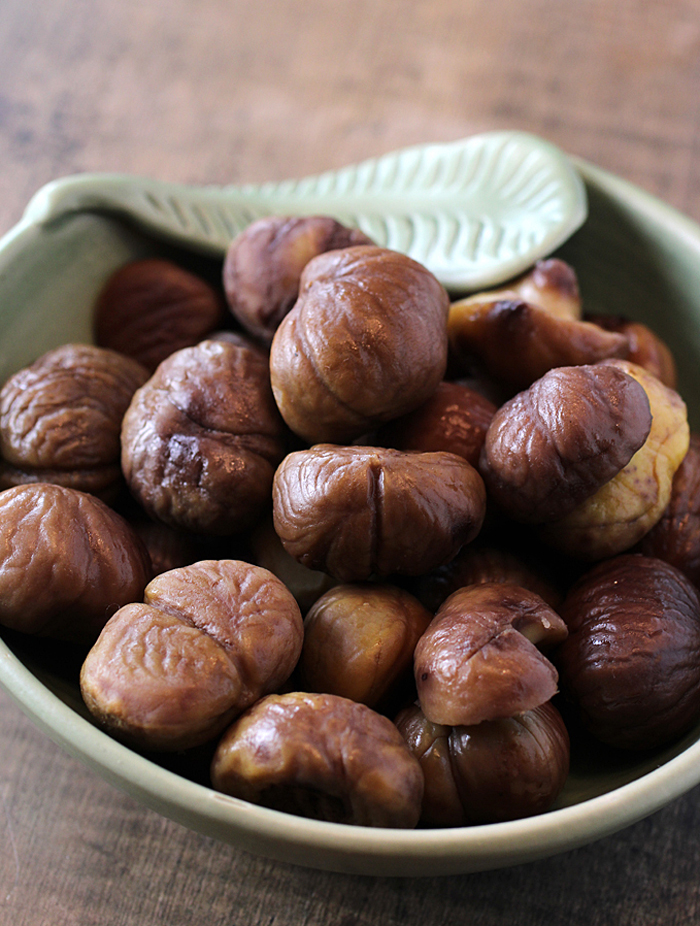 I took the easy way out and used prepared chestnuts.
