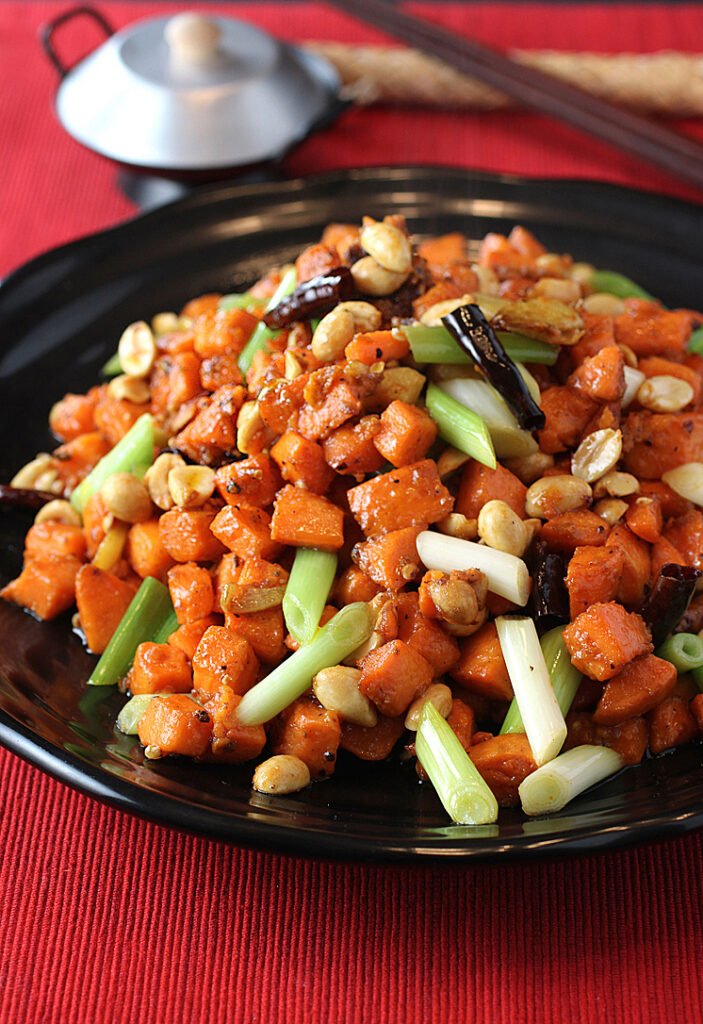 Sweet potatoes get swapped in for chicken in this clever take on Kung Pao.