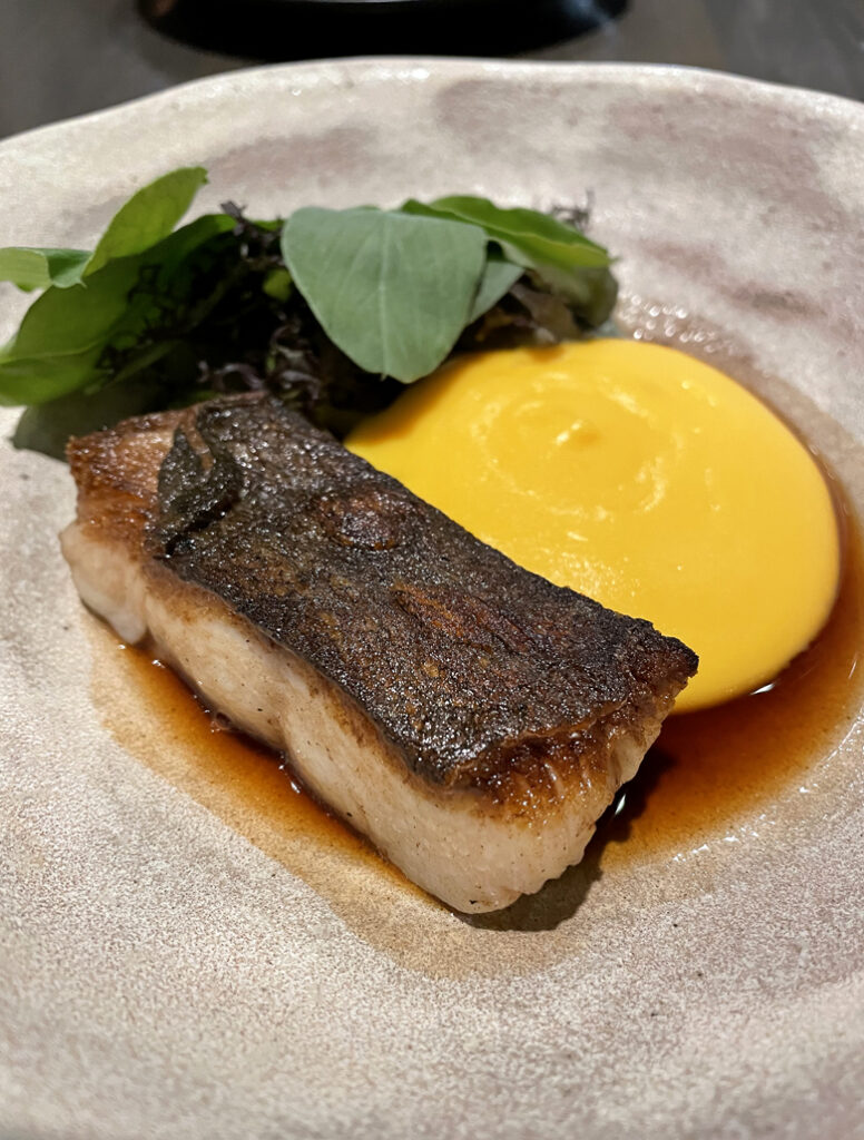 Half Moon Bay black cod with an airy sweet potato puree at Foliage.