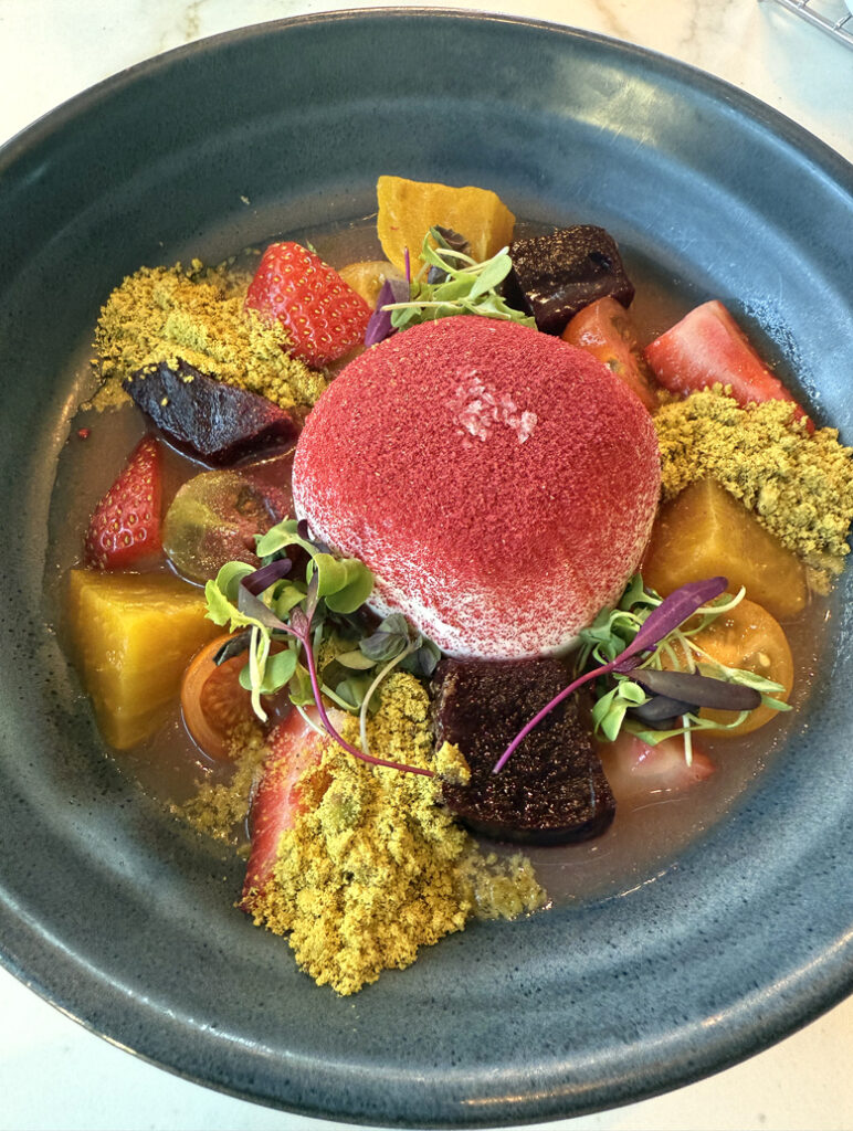 Strawberry Bellini -- nope, not a cocktail, but an appetizer -- at Quattro.