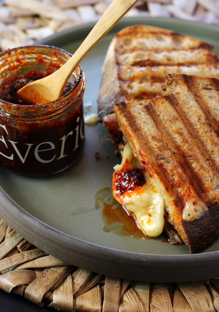Everiday Garlic Chili Oil revs up a grilled cheese.