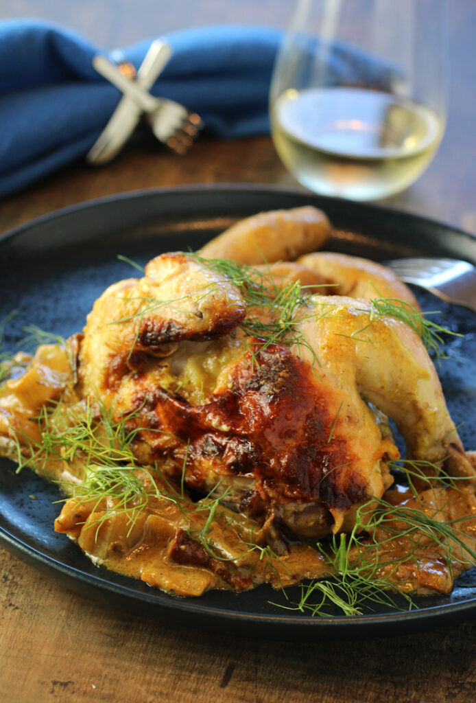 Turn on the oven to warm up the house -- and to enjoy this fantastic Cornish game hen dish.