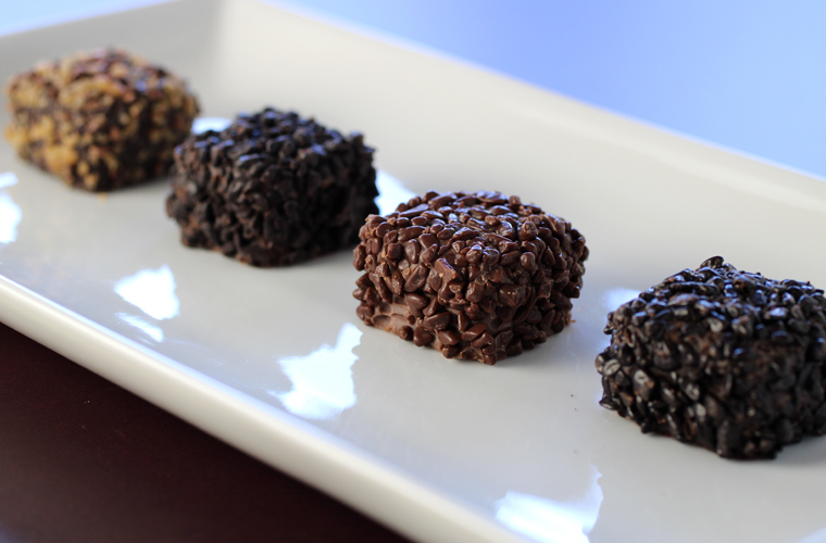 Unwrapping the Chocovair chocolates.