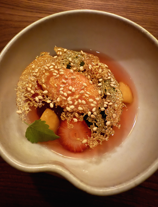 Autumn fruit dessert.