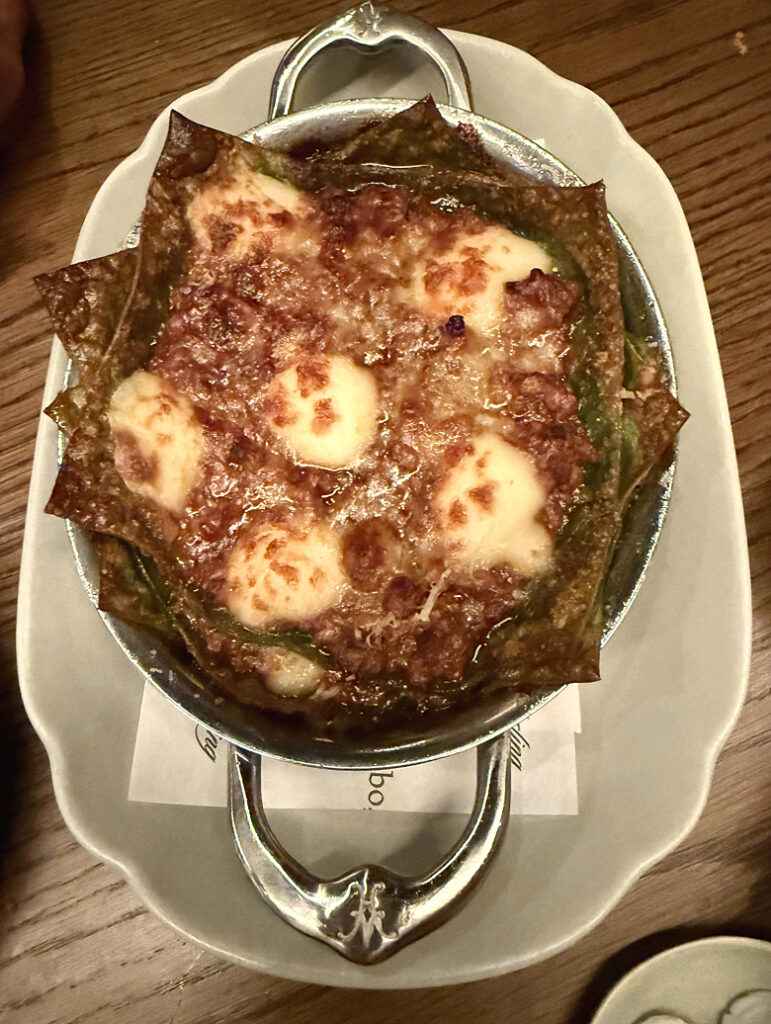 A Taiwanese version of Italian lasagna at Yeobo, Darling.