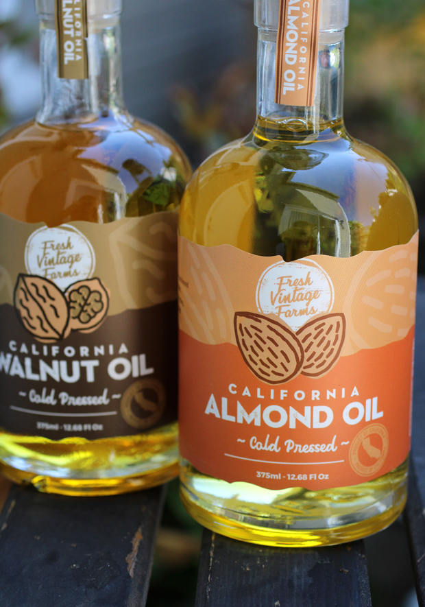 Fresh Vintage Farms Walnut and Almond Oils from California's Central Valley.