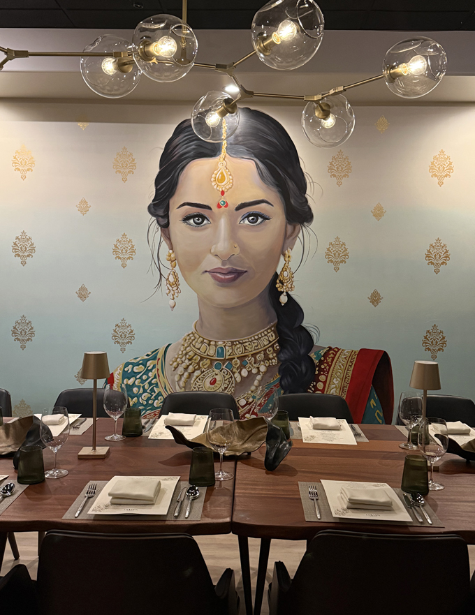 One of two private dining rooms.