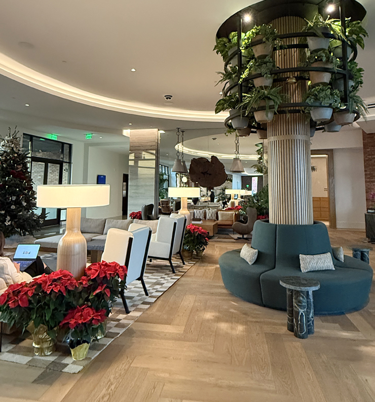 Swank seating in the lobby.