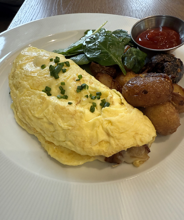 Omelet with potatoes.